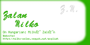 zalan milko business card